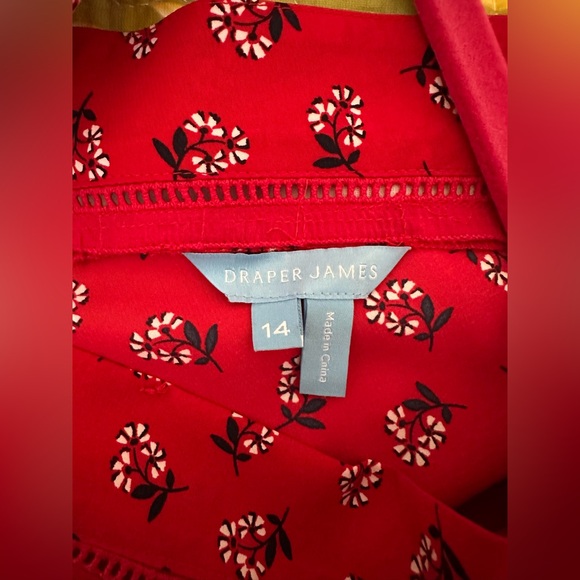 Draper James Red Floral V-Neck Dress - Picture 3 of 3